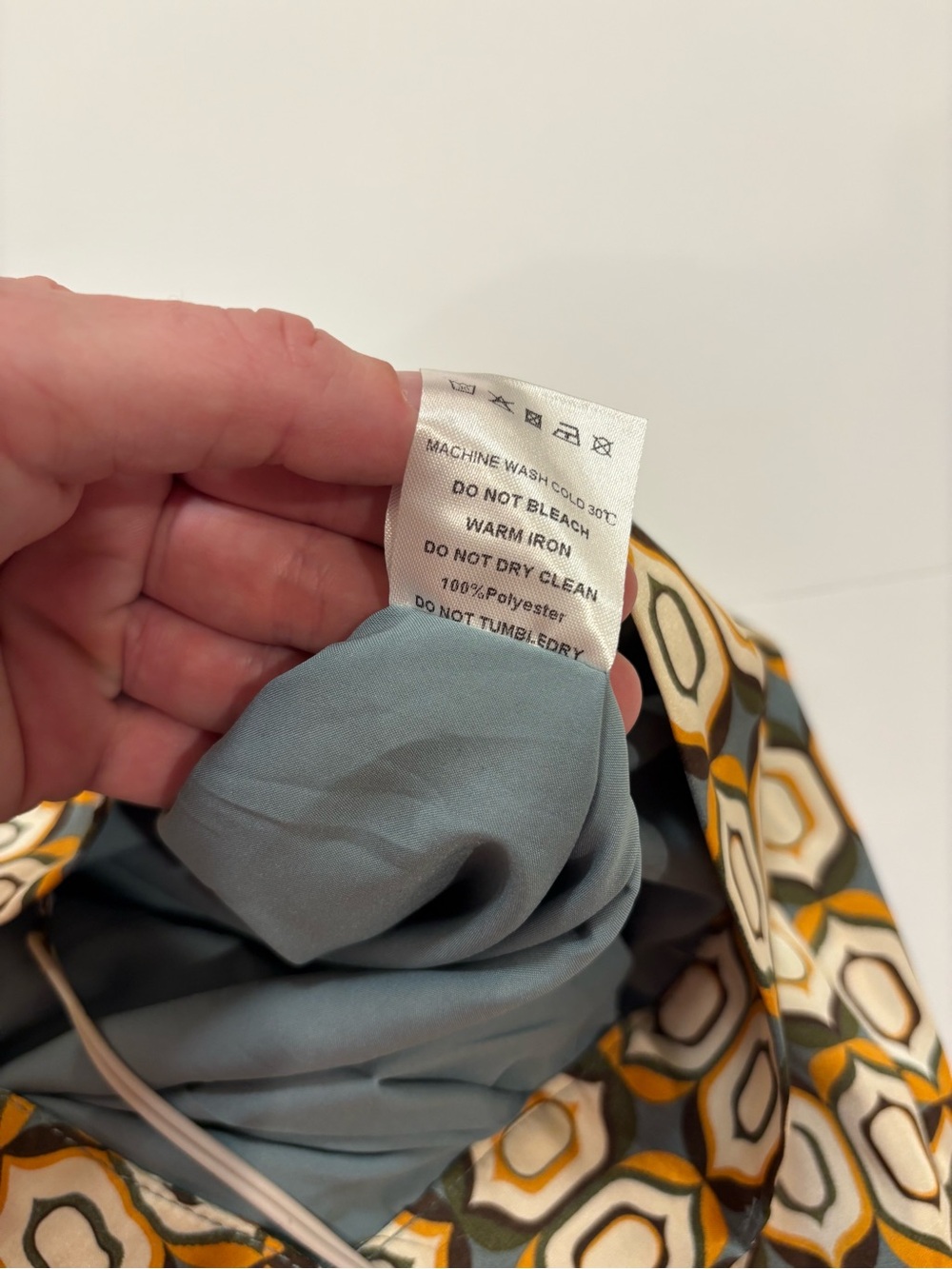 Veiled Collection Geometric Print High Rise Pants — Mustard, Olive & Cream 2XL - Picture 4 of 4